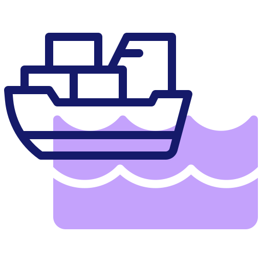barco de carga Inipagistudio Lineal Color icono