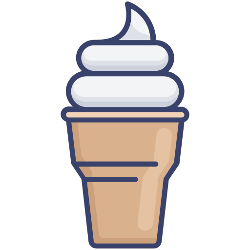 cucurucho de helado Roundicons Premium Lineal Color icono