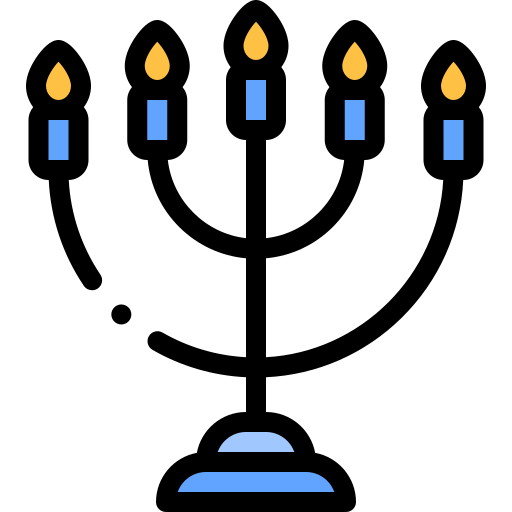 Menorah Detailed Rounded Lineal color icon