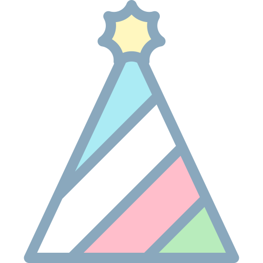 Party hat Detailed color Lineal color icon