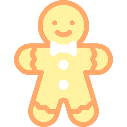 Gingerbread man Detailed color Lineal color icon