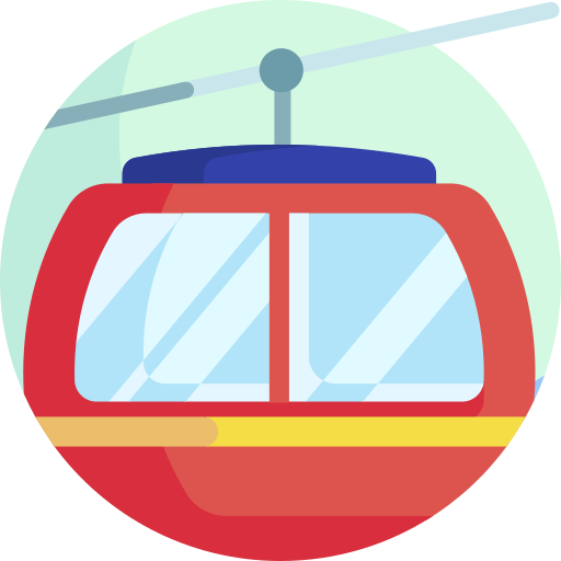 teleférico Detailed Flat Circular Flat icono