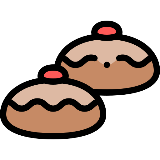 sufganiyah Detailed Rounded Lineal color icono
