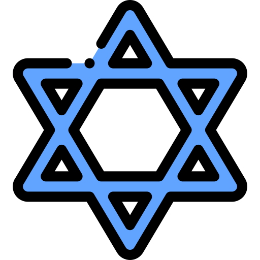Star of david Detailed Rounded Lineal color icon