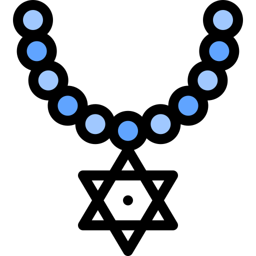 다윗의 별 Detailed Rounded Lineal color icon