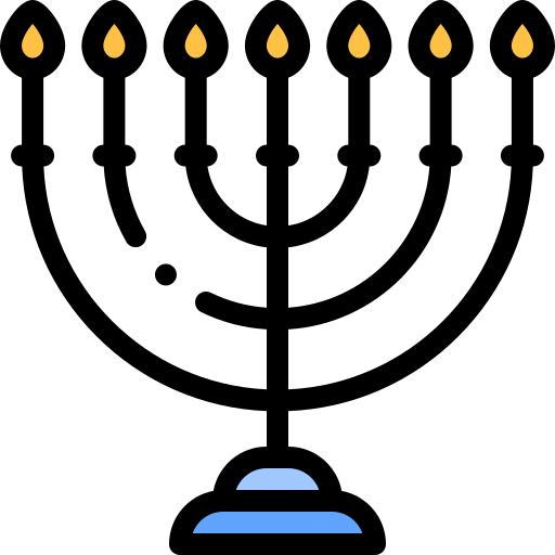 menorah Detailed Rounded Lineal color icon