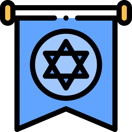Star of david Detailed Rounded Lineal color icon