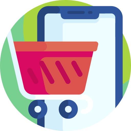 las compras en línea Detailed Flat Circular Flat icono