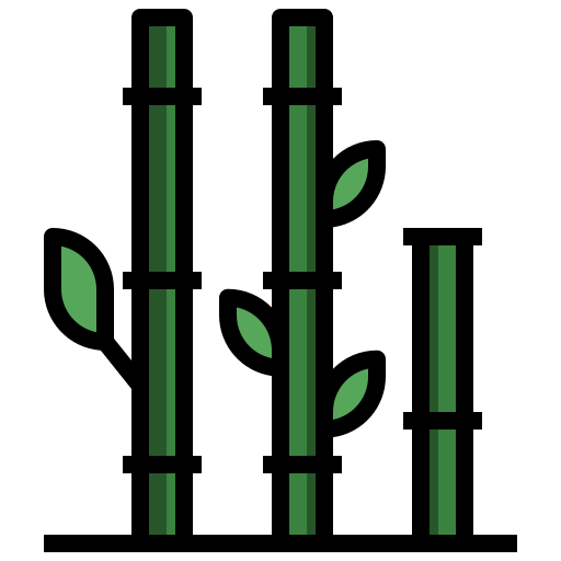 bambú Surang Lineal Color icono