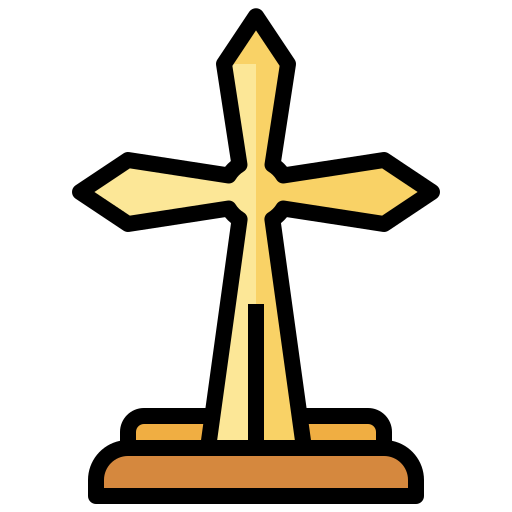 기독교 십자가 Surang Lineal Color icon