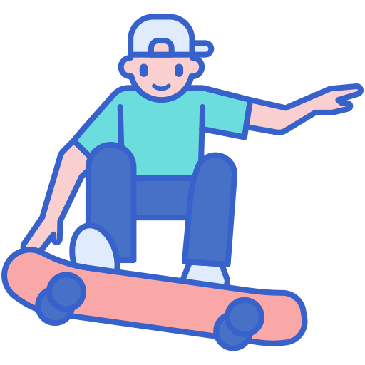 andare con lo skateboard Flaticons Lineal Color icona