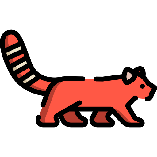 panda rojo Special Lineal color icono