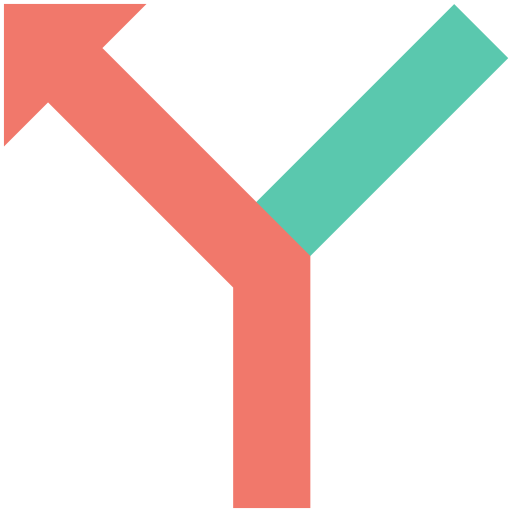 Y intersection Creative Stall Premium Flat icon