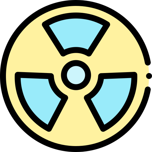 signo nuclear Detailed Rounded Lineal color icono