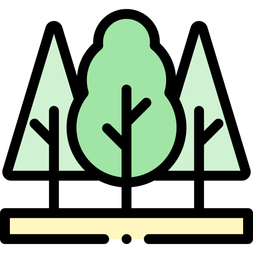 Tree Detailed Rounded Lineal color icon