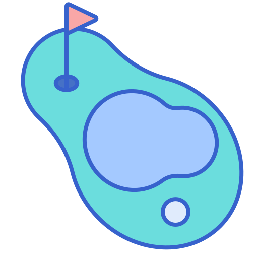 Golf course Flaticons Lineal Color icon