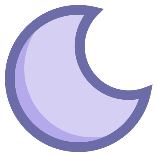 Half moon Generic Outline Color icon