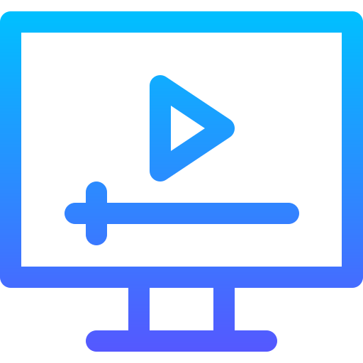 Video conference Basic Gradient Lineal color icon