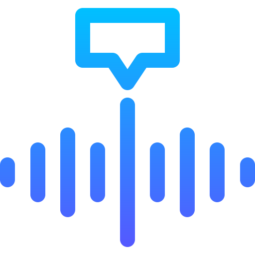 mensaje de audio Basic Gradient Lineal color icono