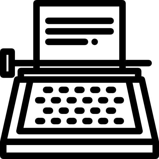 máquina de escrever Detailed Rounded Lineal Ícone