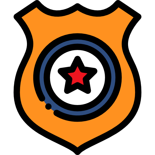 politie badge Detailed Rounded Lineal color icoon