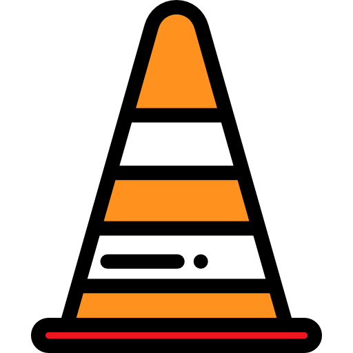 Дорожный конус Detailed Rounded Lineal color иконка