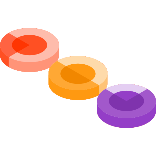 diagramme circulaire Isometric Flat Icône