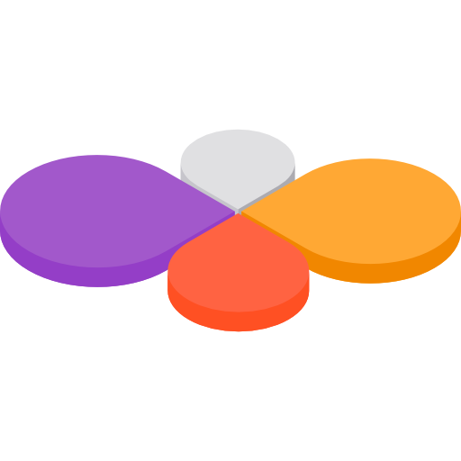 Круговая диаграмма Isometric Flat иконка