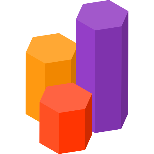 grafico a barre Isometric Flat icona