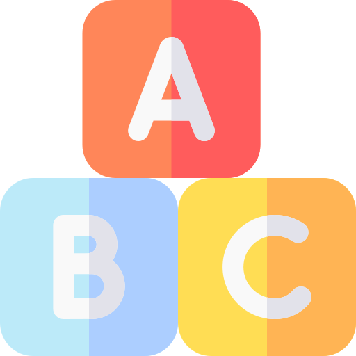 blocco abc Basic Rounded Flat icona