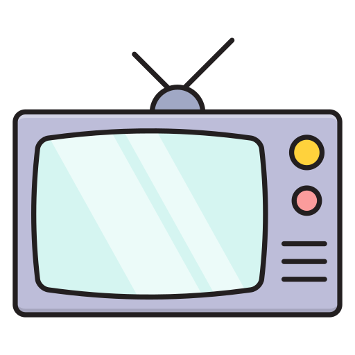 alter fernseher Vector Stall Lineal Color icon