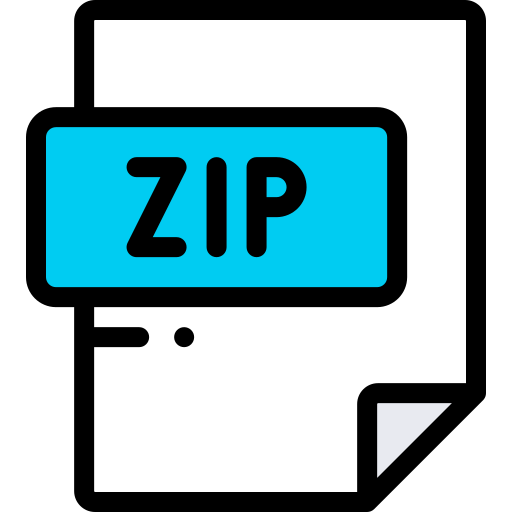 format pliku zip Detailed Rounded Lineal color ikona
