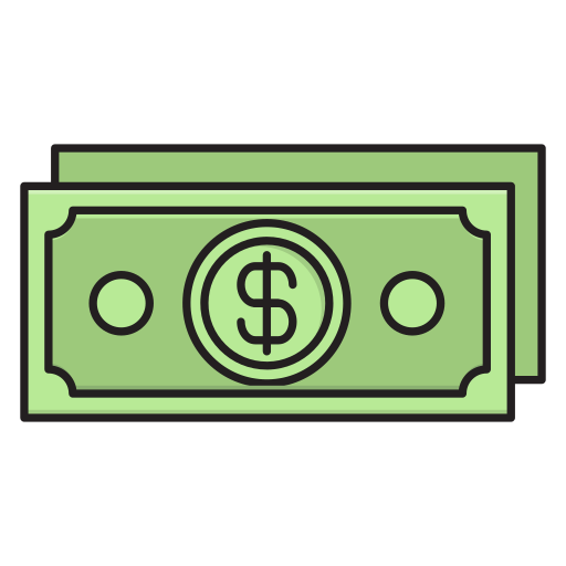 Cash Vector Stall Lineal Color icon