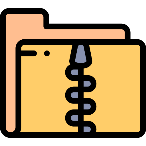 folder zip Detailed Rounded Lineal color ikona