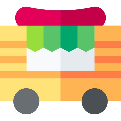 Food cart Basic Straight Flat icon