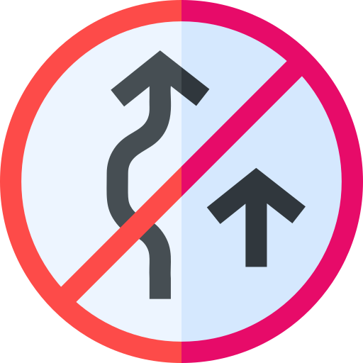 zakaz wyprzedzania Basic Straight Flat ikona