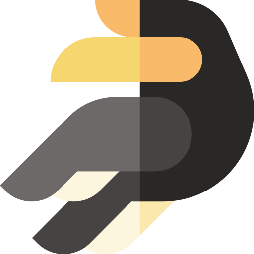 neushoornvogel Basic Straight Flat icoon