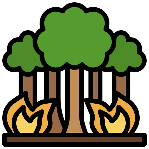 incendio forestal Surang Lineal Color icono
