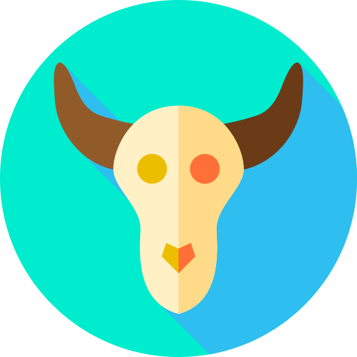 cráneo de toro Flat Circular Flat icono