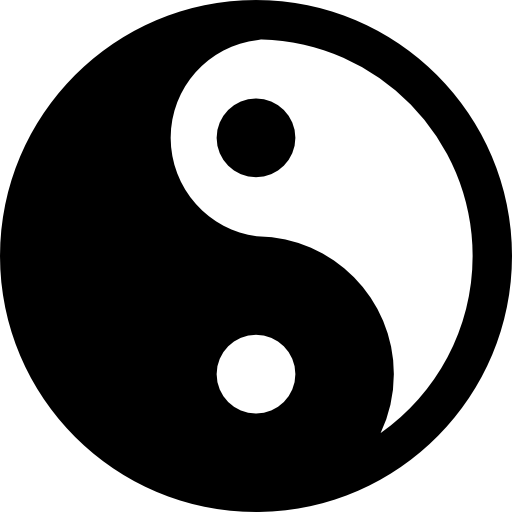 yin yang Basic Straight Filled icoon
