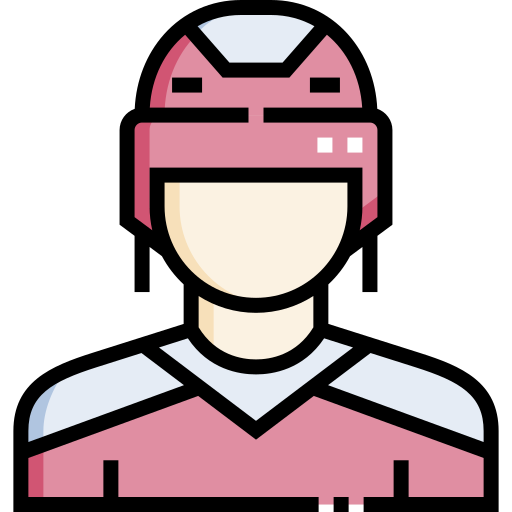 jugador de hockey Detailed Straight Lineal color icono
