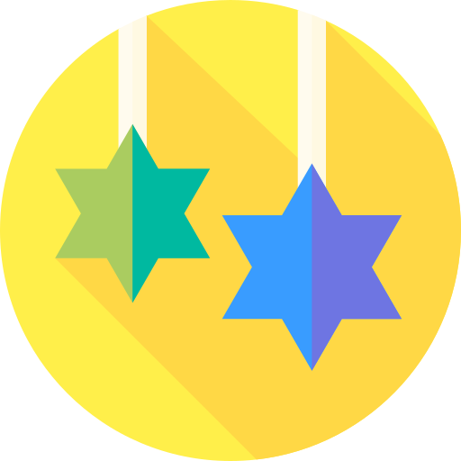 gwiazda dawida Flat Circular Flat ikona