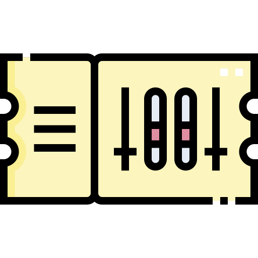 티켓 Detailed Straight Lineal color icon