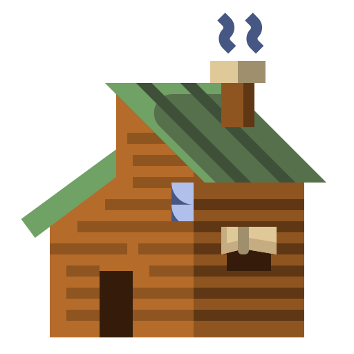 houten huis PongsakornRed Flat icoon