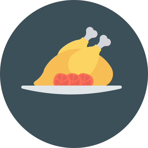 Roast chicken Dinosoft Circular icon
