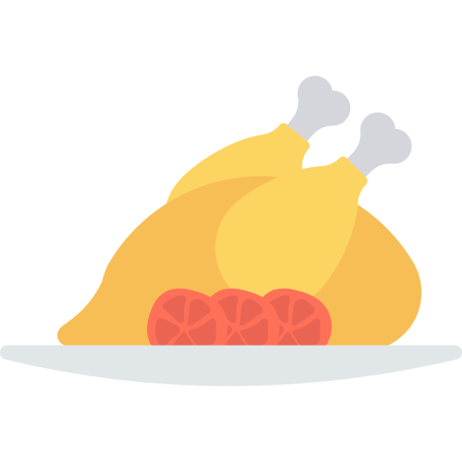 Roast chicken Dinosoft Flat icon