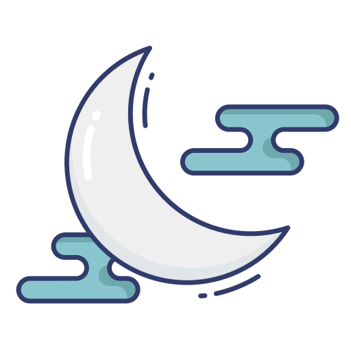 Half moon Dinosoft Lineal Color icon