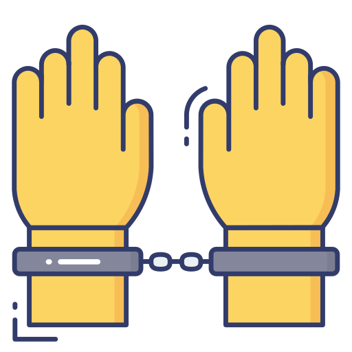 Police handcuffs Dinosoft Lineal Color icon
