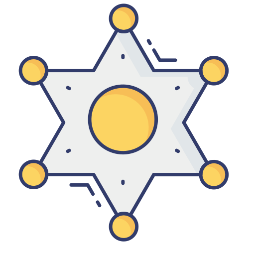 distintivo dello sceriffo Dinosoft Lineal Color icona
