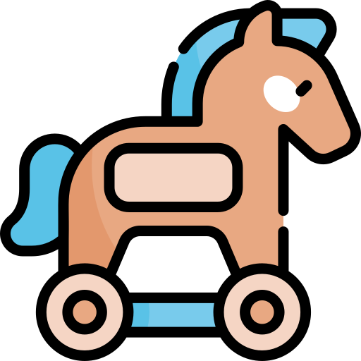 троянский конь Kawaii Lineal color иконка